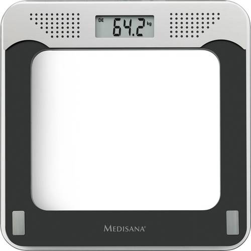 Medisana PS 425 Digitale Personenwaage Wägebereich (max.)=180kg Schwarz, Grau, Glas Mit Sprachausga von Medisana
