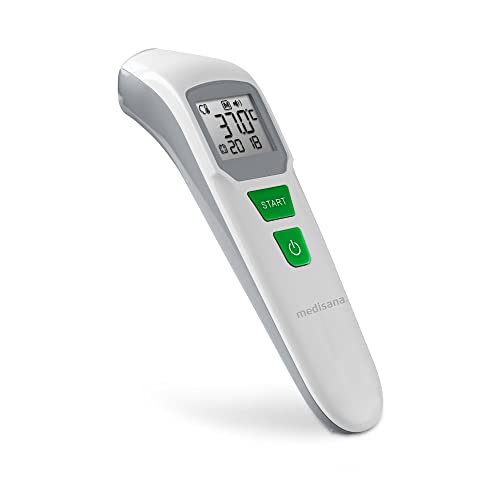 medisana TM 760 digitales Stirnthermometer Fieberthermometer für Babys, Kinder und Erwachsene mit visuellem Fieberalarm, Speicherfunktion und Messung von Flüssigkeiten von Medisana