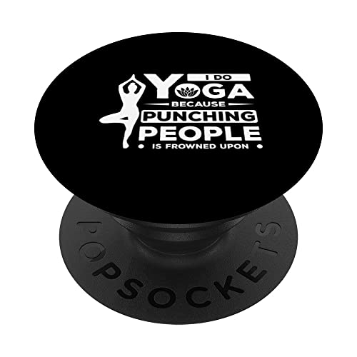 Ich mache Yoga, weil das Schlagen von Menschen verpönt ist PopSockets mit austauschbarem PopGrip von Meditation Gift Idea Spirituality Relaxation