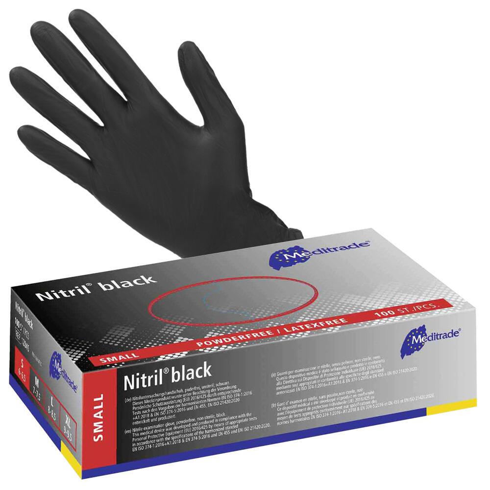 Meditrade® Einmalhandschuhe S schwarz Nitril® black von Meditrade®
