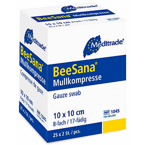 Meditrade® Mull-Kompressen BeeSana® 1045 weiß 10,0 x 10,0 cm, 50 St. von Meditrade®