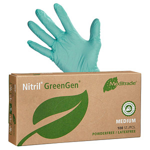 Meditrade® unisex Einmalhandschuhe Nitril® GreenGen® grün Größe M 100 St. von Meditrade®