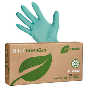 Meditrade® unisex Einmalhandschuhe Nitril® GreenGen® grün Größe M, 100 St. von Meditrade®