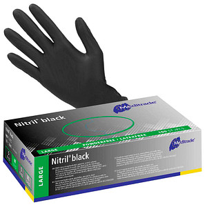 Meditrade® unisex Einmalhandschuhe Nitril® black schwarz Größe L, 100 St. von Meditrade®