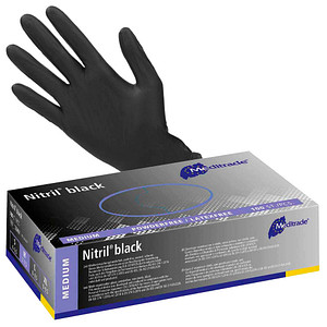 Meditrade® unisex Einmalhandschuhe Nitril® black schwarz Größe M 100 St. von Meditrade®
