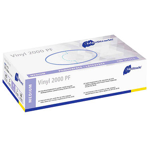 Meditrade® unisex Einmalhandschuhe Vinyl 2000 PF weiß Größe M 100 St. von Meditrade®