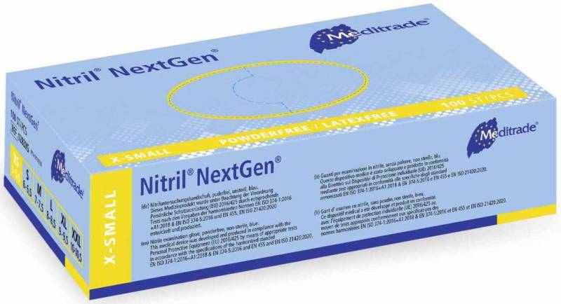 Meditrade® Einmalhandschuhe Nitril® NextGen® XS blau von Meditrade®