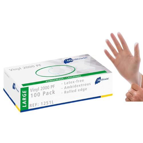 Meditrade 1251L Vinyl 2000 puderfrei, 1er Pack (1 x 100 Stück) von Meditrade