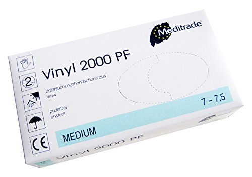 Vinyl-Handschuh 2000 PF 10 Boxen à 100 Stück (S) von Meditrade
