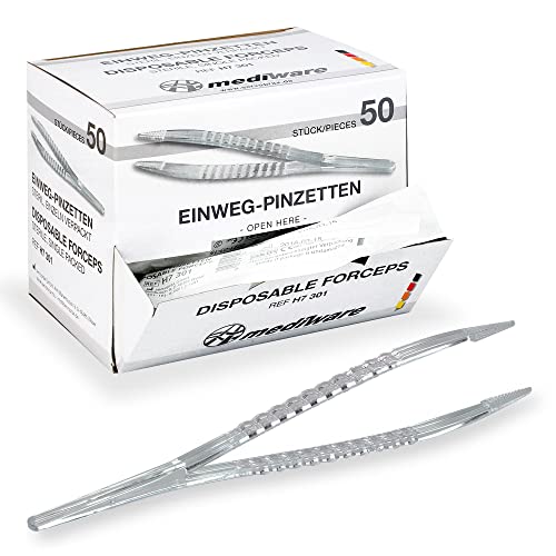 Mediware Einmalpinzetten – Medizinische Pinzetten aus Kunststoff, steril einzeln verpackt, angenehme Anwendung, ideal für Privatanwender, Arztpraxis und Krankenhaus – 50 Stück Mediware Einmalpinzetten – Medizinische Pinzetten aus Kunststoff, steril einzeln verpackt, angenehme Anwendung, ideal für Privatanwender, Arztpraxis und Krankenhaus – 50 Stück von Mediware