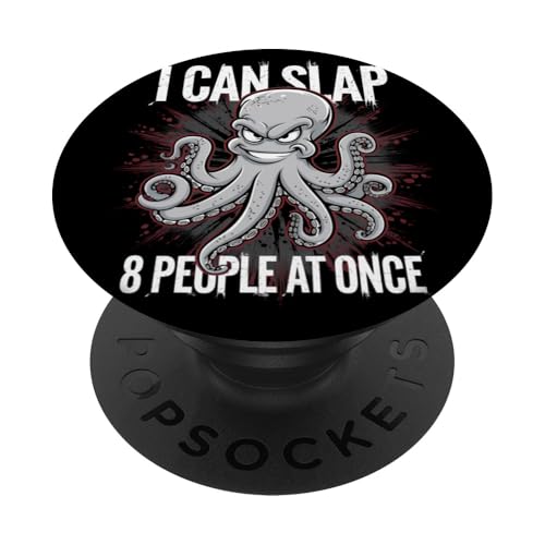 Lustiger Oktopus Witz Humor PopSockets Klebender PopGrip von Meeres-leben Enthusiast Geschenk für Männer Frauen
