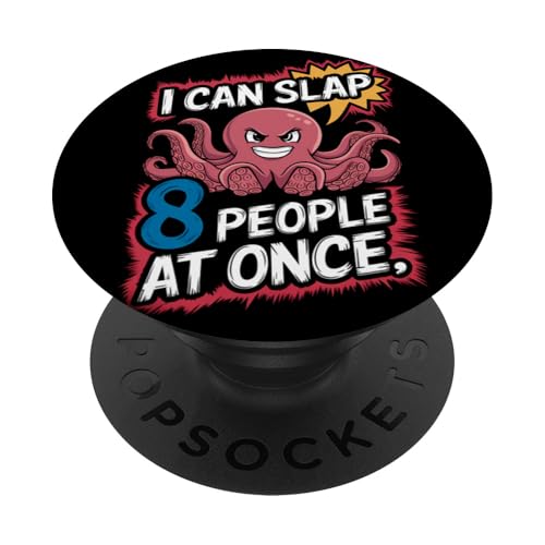 Lustiger Oktopus Witz Humor PopSockets Klebender PopGrip von Meeres-leben Enthusiast Geschenk für Männer Frauen