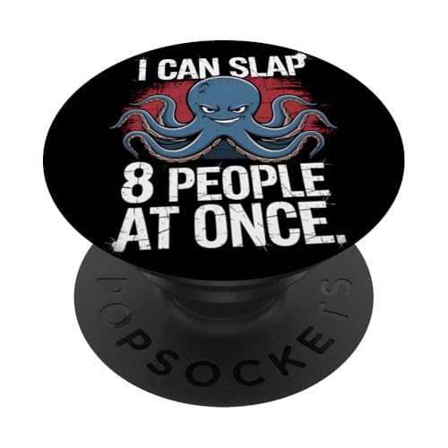 Lustiger Oktopus Witz Humor PopSockets Klebender PopGrip von Meeres-leben Enthusiast Geschenk für Männer Frauen
