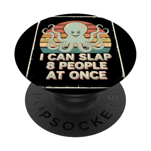 Lustiger Oktopus Witz Humor PopSockets Klebender PopGrip von Meeres-leben Enthusiast Geschenk für Männer Frauen