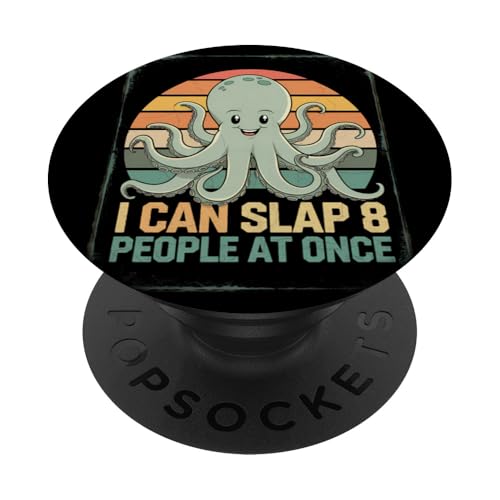 Lustiger Oktopus Witz Humor PopSockets Klebender PopGrip von Meeres-leben Enthusiast Geschenk für Männer Frauen