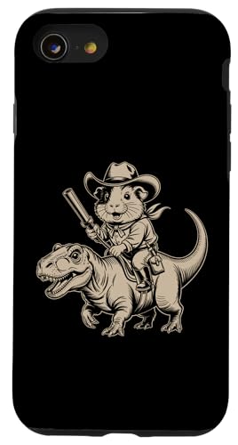 Meerschweinchen Cowboy Dinosaurier Retro Vintage Accessoires Hülle für iPhone SE (2020) / 7 / 8 von Meerschweinchen Käfig Design Jungen Mädchen Kinder
