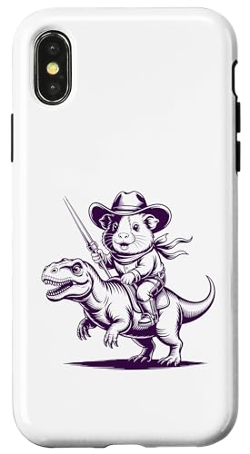 Meerschweinchen Cowboy Dinosaurier Retro Vintage Accessoires Hülle für iPhone X/XS Meerschweinchen Cowboy Dinosaurier Retro Vintage Accessoires Hülle für iPhone X/XS von Meerschweinchen Käfig Design Jungen Mädchen Kinder