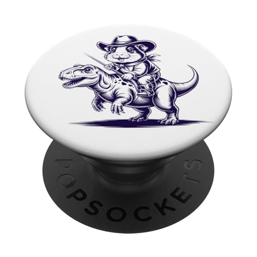 Meerschweinchen Cowboy Dinosaurier Retro Vintage Accessoires PopSockets Klebender PopGrip Meerschweinchen Cowboy Dinosaurier Retro Vintage Accessoires PopSockets Klebender PopGrip von Meerschweinchen Käfig Design Jungen Mädchen Kinder