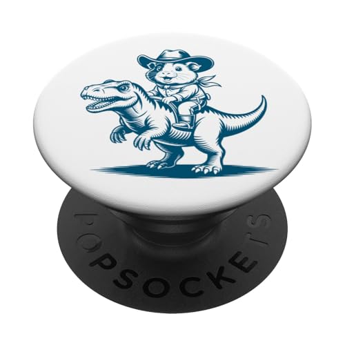 Meerschweinchen Cowboy Dinosaurier Retro Vintage Accessoires PopSockets Klebender PopGrip Meerschweinchen Cowboy Dinosaurier Retro Vintage Accessoires PopSockets Klebender PopGrip von Meerschweinchen Käfig Design Jungen Mädchen Kinder