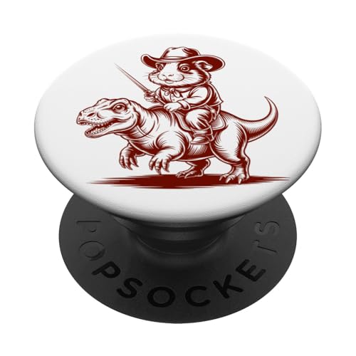 Meerschweinchen Cowboy Dinosaurier Retro Vintage Accessoires PopSockets Klebender PopGrip Meerschweinchen Cowboy Dinosaurier Retro Vintage Accessoires PopSockets Klebender PopGrip von Meerschweinchen Käfig Design Jungen Mädchen Kinder