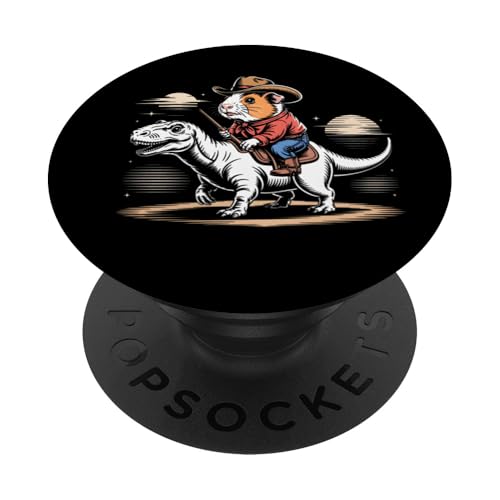 Meerschweinchen Cowboy Dinosaurier Retro Vintage Accessoires PopSockets Klebender PopGrip Meerschweinchen Cowboy Dinosaurier Retro Vintage Accessoires PopSockets Klebender PopGrip von Meerschweinchen Käfig Design Jungen Mädchen Kinder