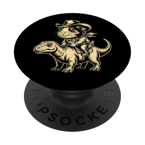 Meerschweinchen Cowboy Dinosaurier Retro Vintage Accessoires PopSockets Klebender PopGrip Meerschweinchen Cowboy Dinosaurier Retro Vintage Accessoires PopSockets Klebender PopGrip von Meerschweinchen Käfig Design Jungen Mädchen Kinder