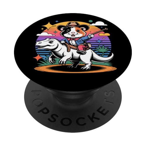Meerschweinchen Cowboy Dinosaurier Retro Vintage Accessoires PopSockets Klebender PopGrip Meerschweinchen Cowboy Dinosaurier Retro Vintage Accessoires PopSockets Klebender PopGrip von Meerschweinchen Käfig Design Jungen Mädchen Kinder