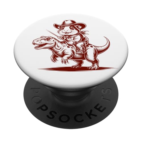 Meerschweinchen Cowboy Dinosaurier Retro Vintage Accessoires PopSockets Klebender PopGrip Meerschweinchen Cowboy Dinosaurier Retro Vintage Accessoires PopSockets Klebender PopGrip von Meerschweinchen Käfig Design Jungen Mädchen Kinder