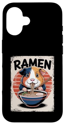 Meerschweinchen Ramen Nudeln Japanisch Retro Design Vintage Hülle für iPhone 16 Meerschweinchen Ramen Nudeln Japanisch Retro Design Vintage Hülle für iPhone 16 von Meerschweinchen Käfig Japan Jungen Mädchen Kinder