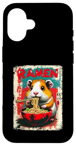Meerschweinchen Ramen Nudeln Japanisch Retro Design Vintage Hülle für iPhone 16 Meerschweinchen Ramen Nudeln Japanisch Retro Design Vintage Hülle für iPhone 16 von Meerschweinchen Käfig Japan Jungen Mädchen Kinder