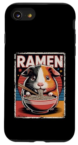 Meerschweinchen Ramen Nudeln Japanisch Retro Design Vintage Hülle für iPhone SE (2020) / 7 / 8 von Meerschweinchen Käfig Japan Jungen Mädchen Kinder