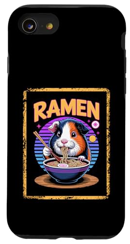 Meerschweinchen Ramen Nudeln Japanisch Retro Design Vintage Hülle für iPhone SE (2020) / 7 / 8 von Meerschweinchen Käfig Japan Jungen Mädchen Kinder