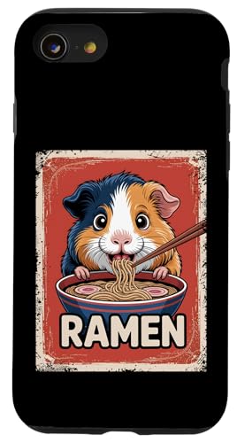Meerschweinchen Ramen Nudeln Japanisch Retro Design Vintage Hülle für iPhone SE (2020) / 7 / 8 von Meerschweinchen Käfig Japan Jungen Mädchen Kinder