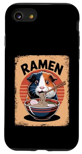 Meerschweinchen Ramen Nudeln Japanisch Retro Design Vintage Hülle für iPhone SE (2020) / 7 / 8 von Meerschweinchen Käfig Japan Jungen Mädchen Kinder