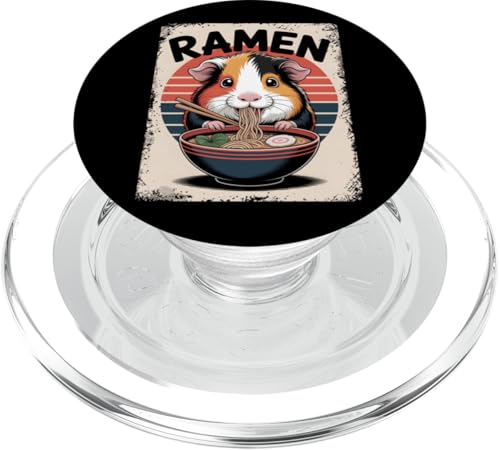 Meerschweinchen Ramen Nudeln Japanisch Retro Design Vintage PopSockets PopGrip für MagSafe von Meerschweinchen Käfig Japan Jungen Mädchen Kinder