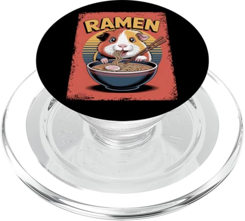 Meerschweinchen Ramen Nudeln Japanisch Retro Design Vintage PopSockets PopGrip für MagSafe von Meerschweinchen Käfig Japan Jungen Mädchen Kinder