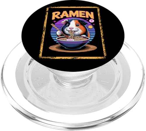 Meerschweinchen Ramen Nudeln Japanisch Retro Design Vintage PopSockets PopGrip für MagSafe von Meerschweinchen Käfig Japan Jungen Mädchen Kinder