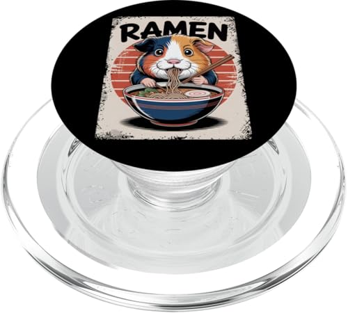 Meerschweinchen Ramen Nudeln Japanisch Retro Design Vintage PopSockets PopGrip für MagSafe von Meerschweinchen Käfig Japan Jungen Mädchen Kinder