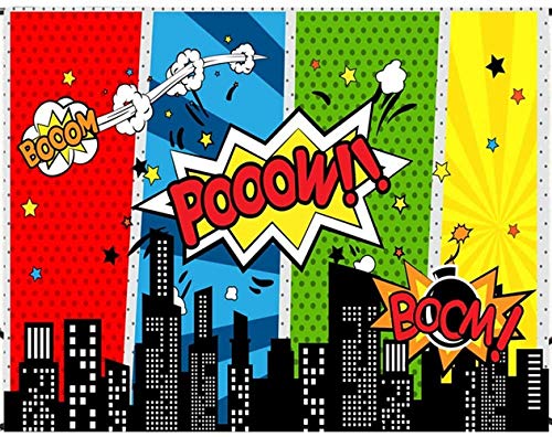 Meet-shop Superheld Hintergrund, 2.1 x 1.5 m Vinyl, Bunt, Geburtstag, nur der Hintergrund Meet-shop Superheld Hintergrund, 2.1 x 1.5 m Vinyl, Bunt, Geburtstag, nur der Hintergrund von Meet-shop