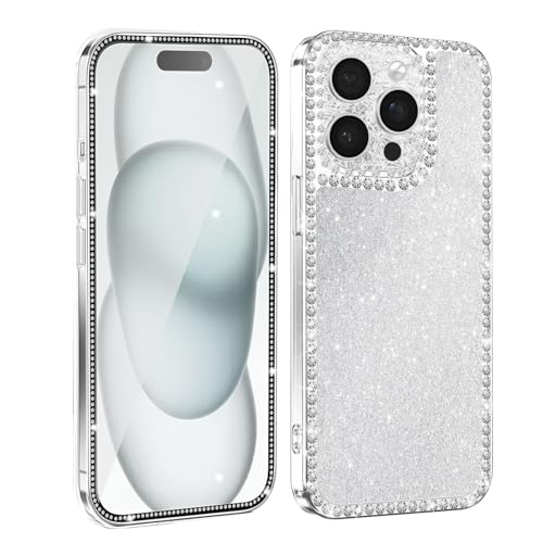 Handyhülle für iPhone 12 Pro, Bling Strass Diamant Glitter Schutzhülle mit SchutzfolieGlas, Transparent TPU Bumper Kameraschutz Case Cute Glänzend Sparkle Crystal Hülle für Frauen und Mädchen Handyhülle für iPhone 12 Pro, Bling Strass Diamant Glitter Schutzhülle mit SchutzfolieGlas, Transparent TPU Bumper Kameraschutz Case Cute Glänzend Sparkle Crystal Hülle für Frauen und Mädchen von Meeter