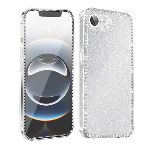 Handyhülle für iPhone 16e, Bling Strass Diamant Glitter Schutzhülle mit SchutzfolieGlas, Transparent TPU Bumper Kameraschutz Case Cute Glänzend Sparkle Crystal Hülle für Frauen und Mädchen Handyhülle für iPhone 16e, Bling Strass Diamant Glitter Schutzhülle mit SchutzfolieGlas, Transparent TPU Bumper Kameraschutz Case Cute Glänzend Sparkle Crystal Hülle für Frauen und Mädchen von Meeter