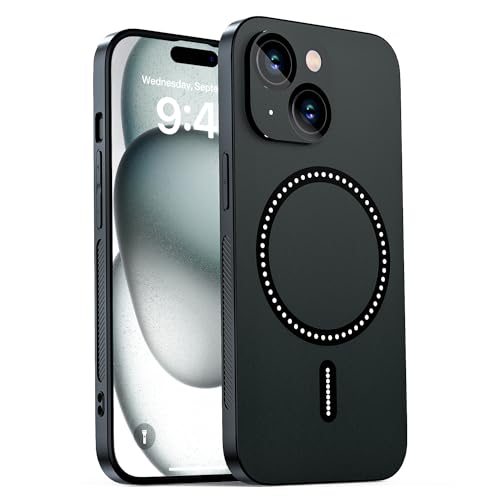 Meeter Handyhülle für iPhone 15, für iPhone 15 Hülle TPU Anti-Rutsch Anti-Kratzer Stoßfest Schutzhülle Case Cover Premium PU Leder Kompatibel mit MagSafe von Meeter