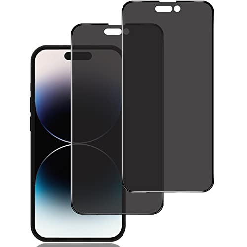 für iPhone 14 Pro Max Sichtschutz Panzerglasfolie, [2 Stück] Anti Spy Displayschutzfolie,Privatsphäre Schutzfolie 9H Härte Gehärtetes Glas Folie Blasenfrei Blickschutzfolie von Meeter