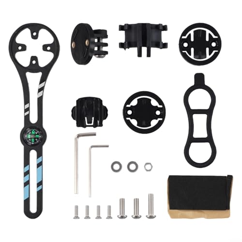 Multifunktionale Fahrradcomputer-Halterung aus leichter Aluminiumlegierung, kompatibel mit Garmin/für, ideal für die Verwendung mit Kameras (schwarz) von MeevrgR