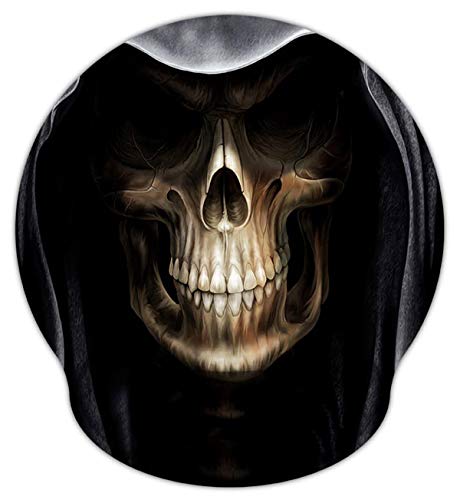 Meffort Inc Mauspad mit Handgelenkstütze und rutschfester Unterseite, langlebiges ergonomisches Gaming-Mauspad Skull Face von Meffort Inc