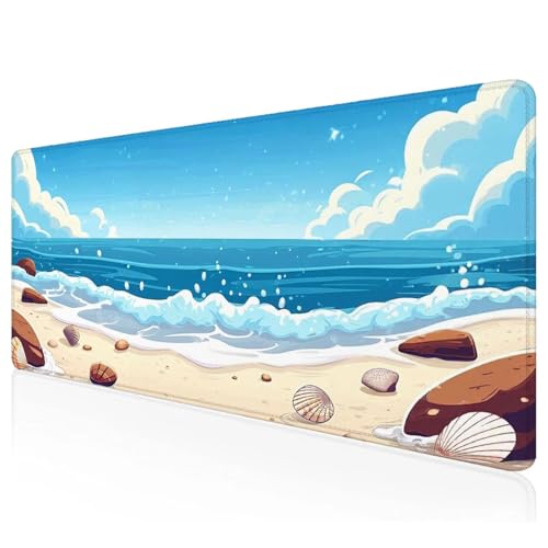 Blau Mousepad XXL 600x300x3mm Gaming Mauspad Meer Schreibtischunterlage mit Vernähte Kanten Wasserdicht Anti-Rutsch Groß Erweiterter Keyboard Pad für Home Office Computerzubehör F-74 Blau Mousepad XXL 600x300x3mm Gaming Mauspad Meer Schreibtischunterlage mit Vernähte Kanten Wasserdicht Anti-Rutsch Groß Erweiterter Keyboard Pad für Home Office Computerzubehör F-74 von Mefooge