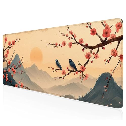 Blume Mousepad XXL 900x400x3mm Gaming Mauspad Vogel Schreibtischunterlage mit Vernähte Kanten Wasserdicht Anti-Rutsch Groß Erweiterter Keyboard Pad für Home Office Computerzubehör F-55 Blume Mousepad XXL 900x400x3mm Gaming Mauspad Vogel Schreibtischunterlage mit Vernähte Kanten Wasserdicht Anti-Rutsch Groß Erweiterter Keyboard Pad für Home Office Computerzubehör F-55 von Mefooge