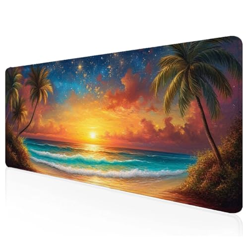 Farbe Mousepad XXL 600x300x3mm Gaming Mauspad Landschaft Schreibtischunterlage mit Vernähte Kanten Wasserdicht Anti-Rutsch Groß Erweiterter Keyboard Pad für Home Office Computerzubehör F-11 von Mefooge
