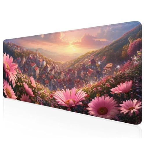 Gaming Mauspad XXL 700x300x3mm Rosa Mousepad Groß Vernähte Kanten Schreibtischunterlage Blume Wasserdicht Anti-Rutsch Gummibasis Keyboard Pad for Home Desk Office Deko,Geschenke Z-37 Gaming Mauspad XXL 700x300x3mm Rosa Mousepad Groß Vernähte Kanten Schreibtischunterlage Blume Wasserdicht Anti-Rutsch Gummibasis Keyboard Pad for Home Desk Office Deko,Geschenke Z-37 von Mefooge
