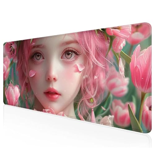 Gaming Mauspad XXL 700x300x3mm Rosa Mousepad Groß Vernähte Kanten Schreibtischunterlage Mädchen Wasserdicht Anti-Rutsch Gummibasis Keyboard Pad for Home Desk Office Deko,Geschenke F-46 Gaming Mauspad XXL 700x300x3mm Rosa Mousepad Groß Vernähte Kanten Schreibtischunterlage Mädchen Wasserdicht Anti-Rutsch Gummibasis Keyboard Pad for Home Desk Office Deko,Geschenke F-46 von Mefooge